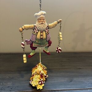Festive Santa Ornament with Candy Accents